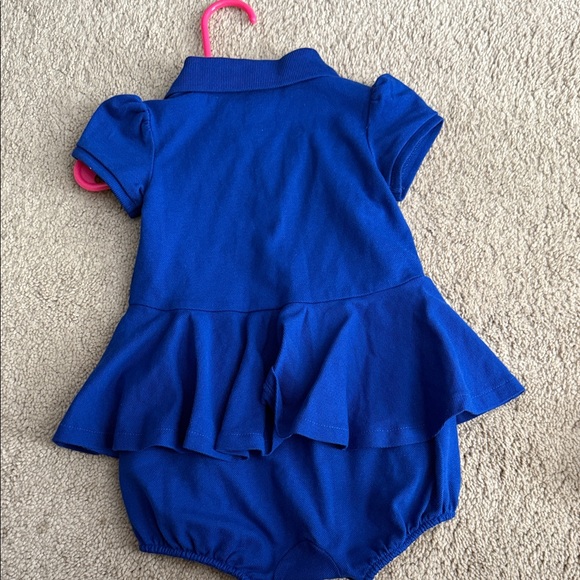 Polo Blue Polo Romper with Pink Logo - Picture 2 of 2